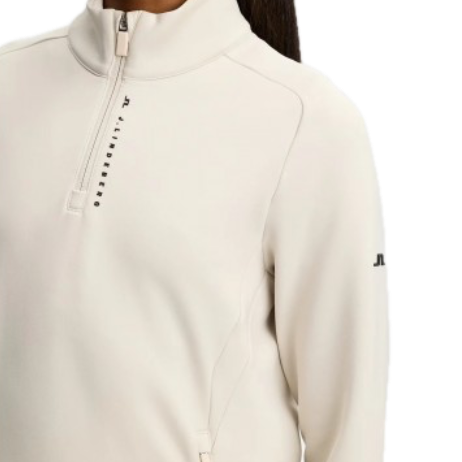 J.Lindeberg Mid-Layer Selena Quarter Zip Moonbeam - GolfCenter.fr