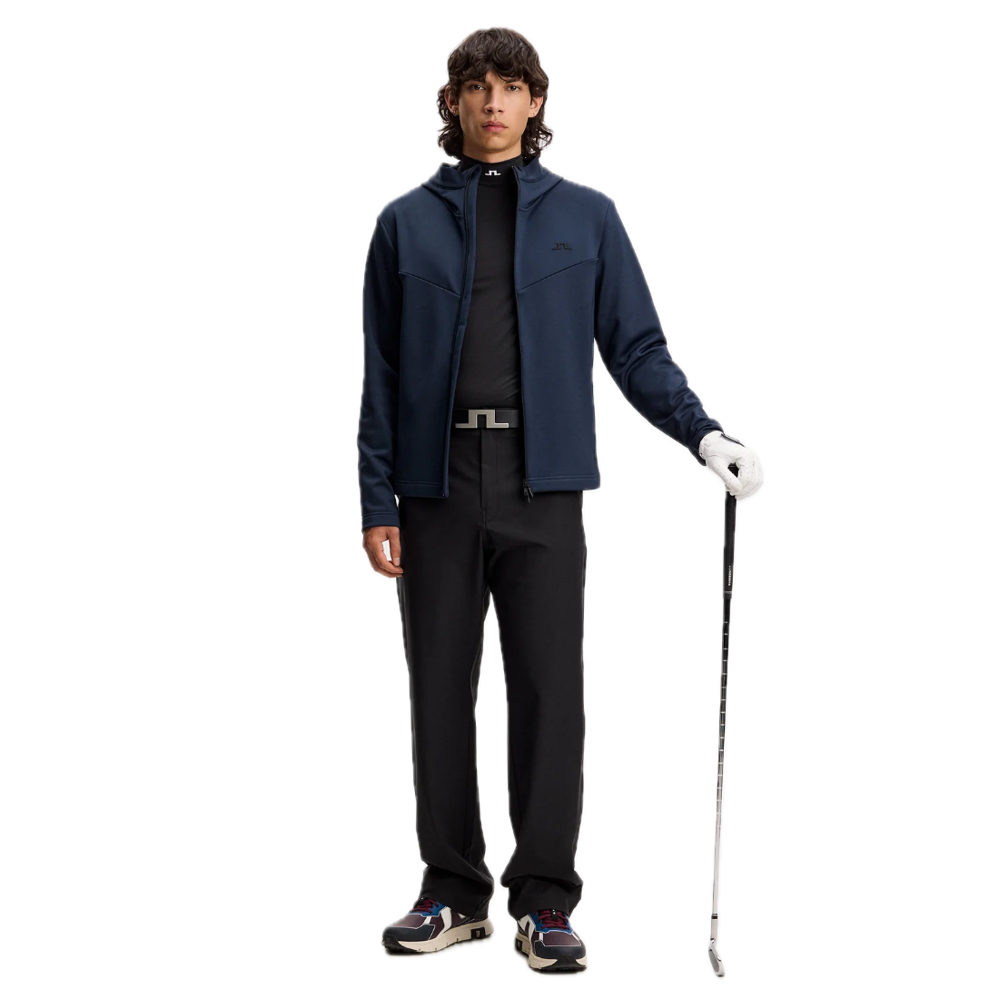 J.Lindeberg Sweat Maclean Zip Hood Bleu Marine - GolfCenter.fr