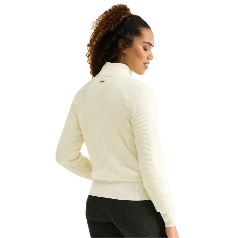 Ping Pull zippé en maille doublé Annette Femme Blanc Cassé - GolfCenter.fr