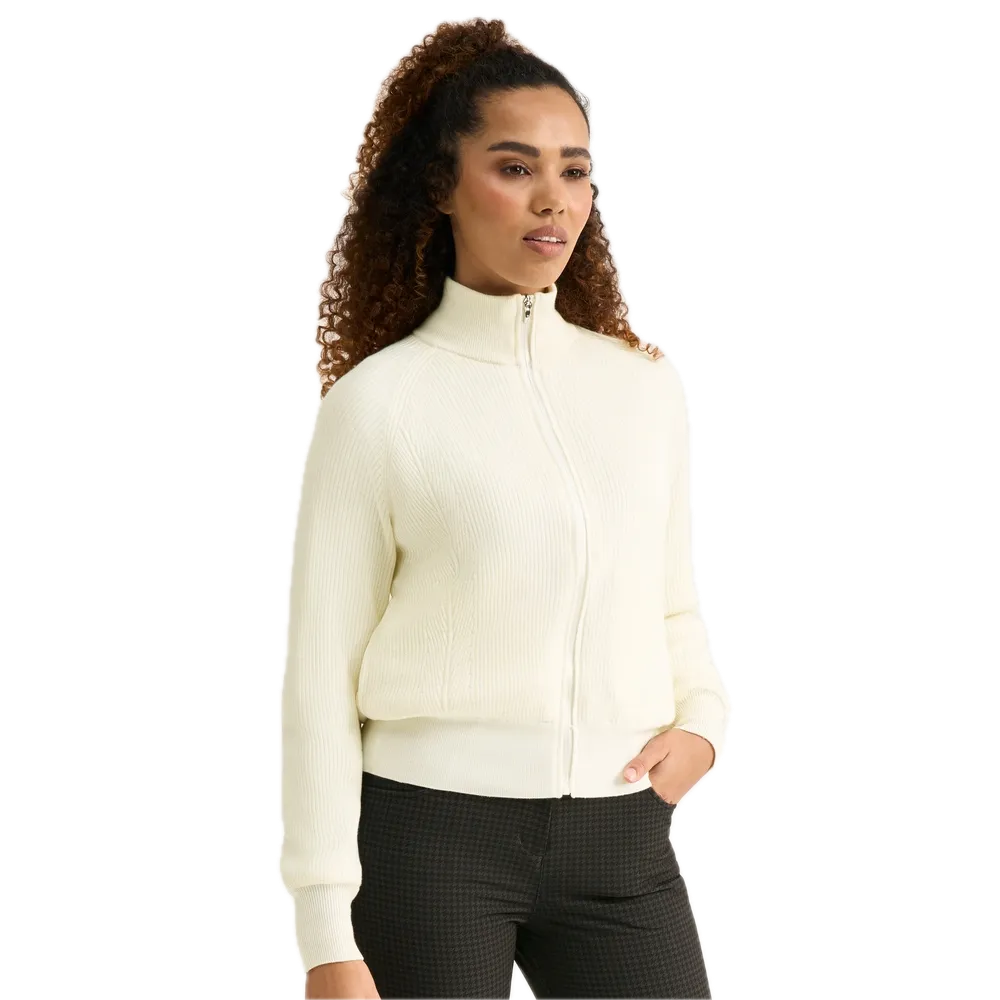 Ping Pull zippé en maille doublé Annette Femme Blanc Cassé - GolfCenter.fr