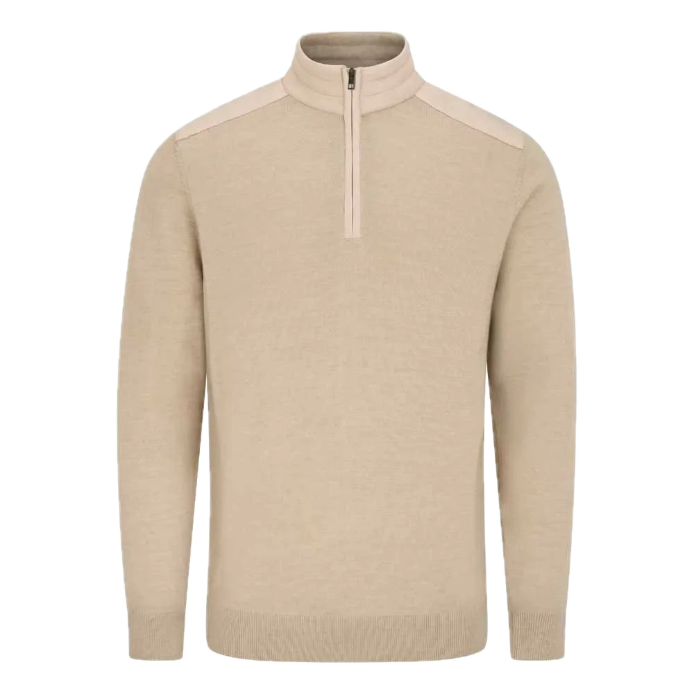 Ping Pull quart-zip Barnaby Beige Sable Chiné - GolfCenter.fr