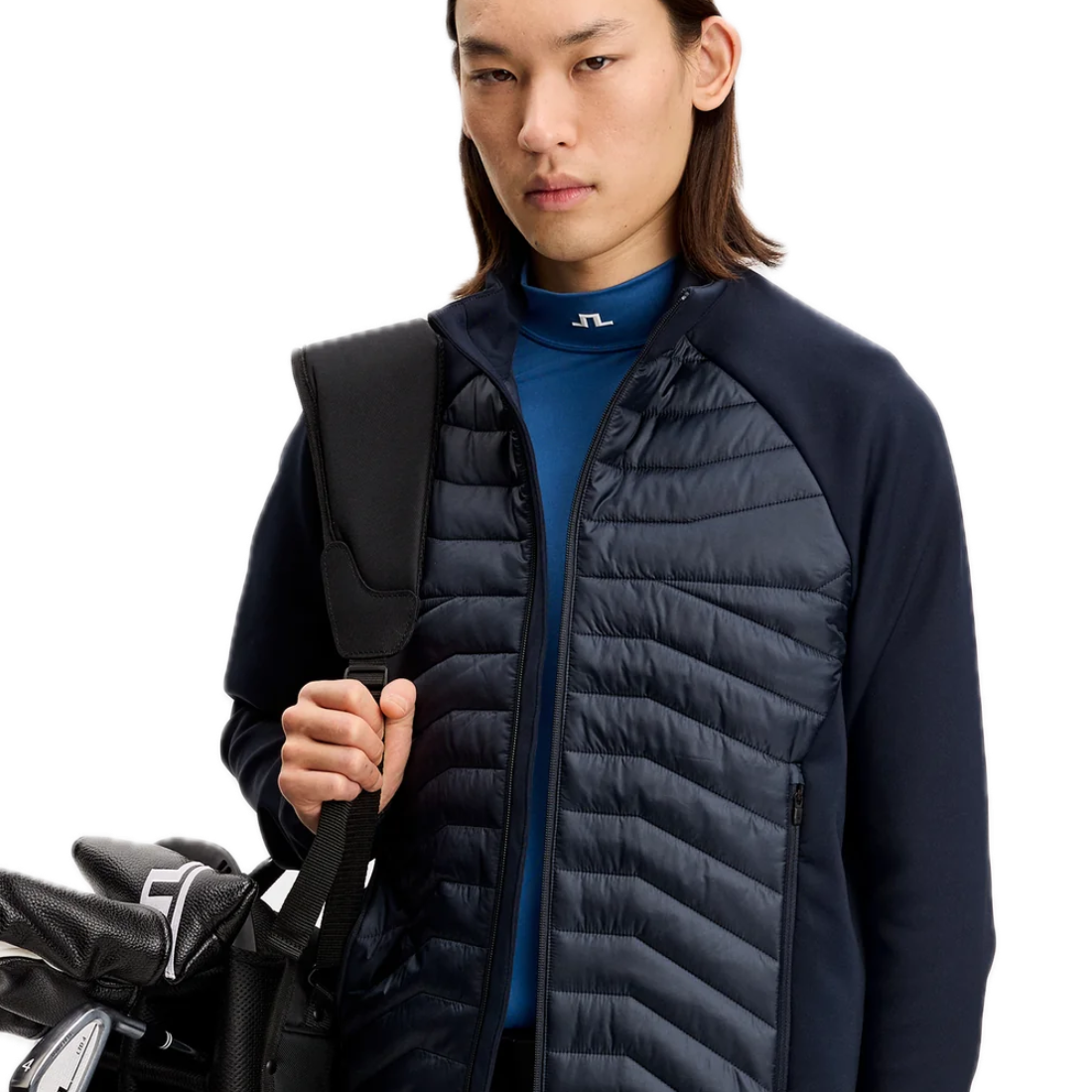 J.Lindeberg Veste Heyden Quilt Hybrid Jacket Bleu Marine - GolfCenter.fr