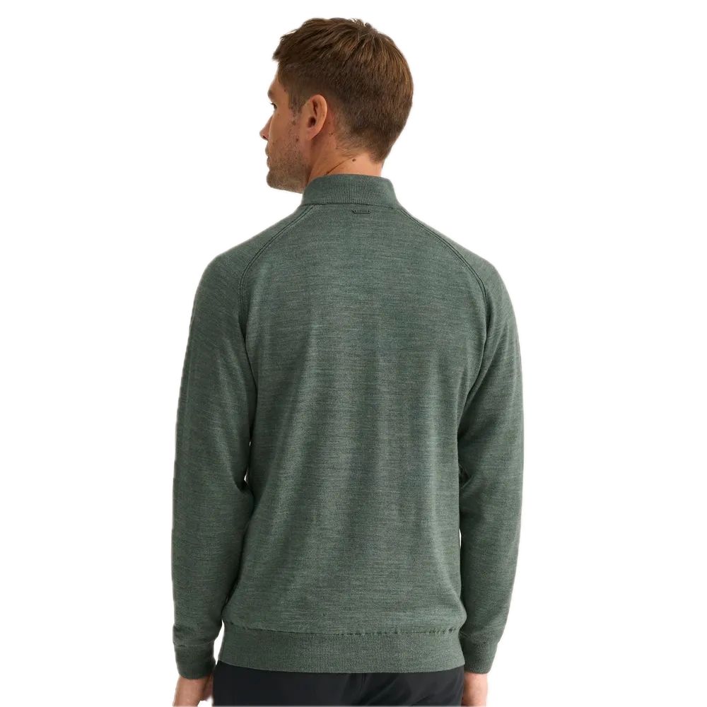Ping Pull doublé quart-zip Hugh Vert Sauge Chiné - GolfCenter.fr