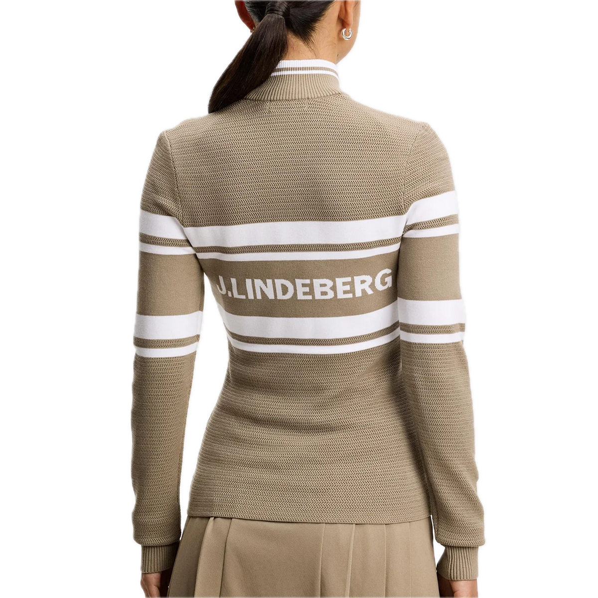 J.Lindeberg Pull Ariadne Knit Quarter Zip Brindle - GolfCenter.fr
