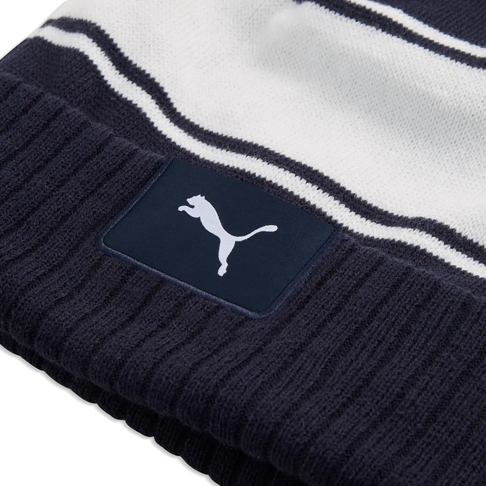 Puma Bonnet Sport Pom Beanie Bleu Marine et Blanc - GolfCenter.fr
